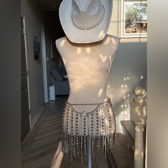 Camilla Coelho Penny rhinestone skirt / festival skirt gold - Picture 12 of 15